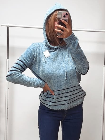 Jersey rayas capucha verde