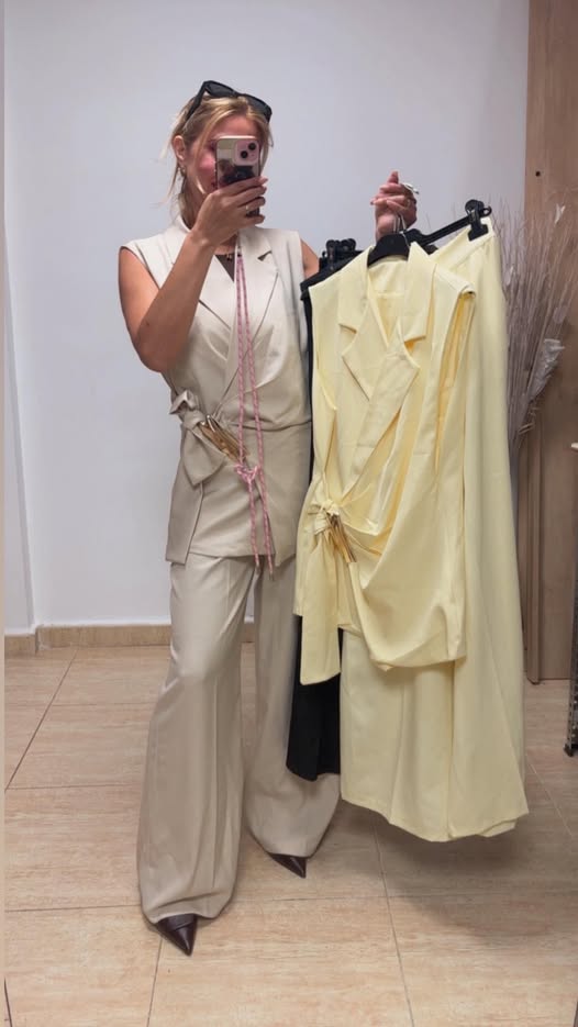 conjunto chaleco amarillo