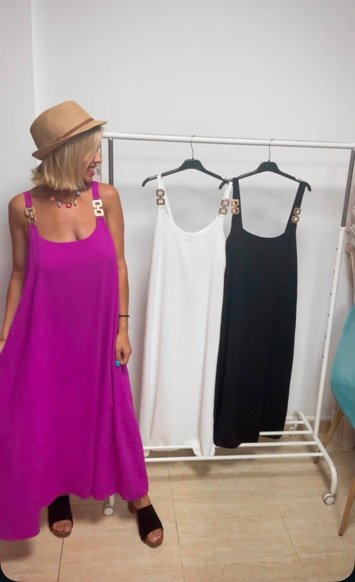 vestido arena negro