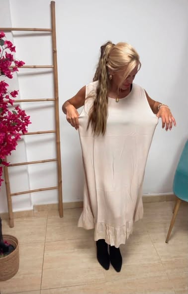 vestido  bambula beige
