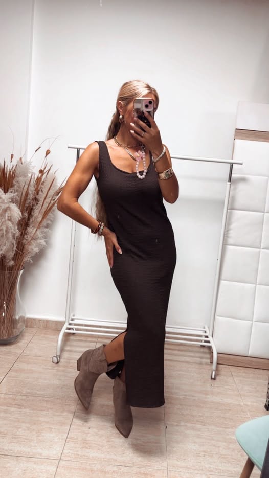 vestido marron