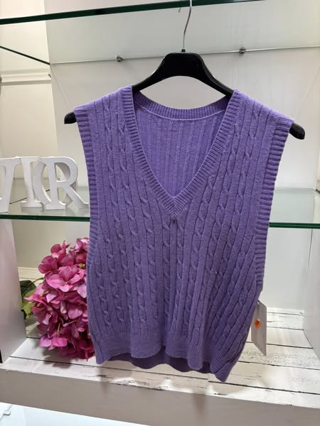 chaleco de punto color