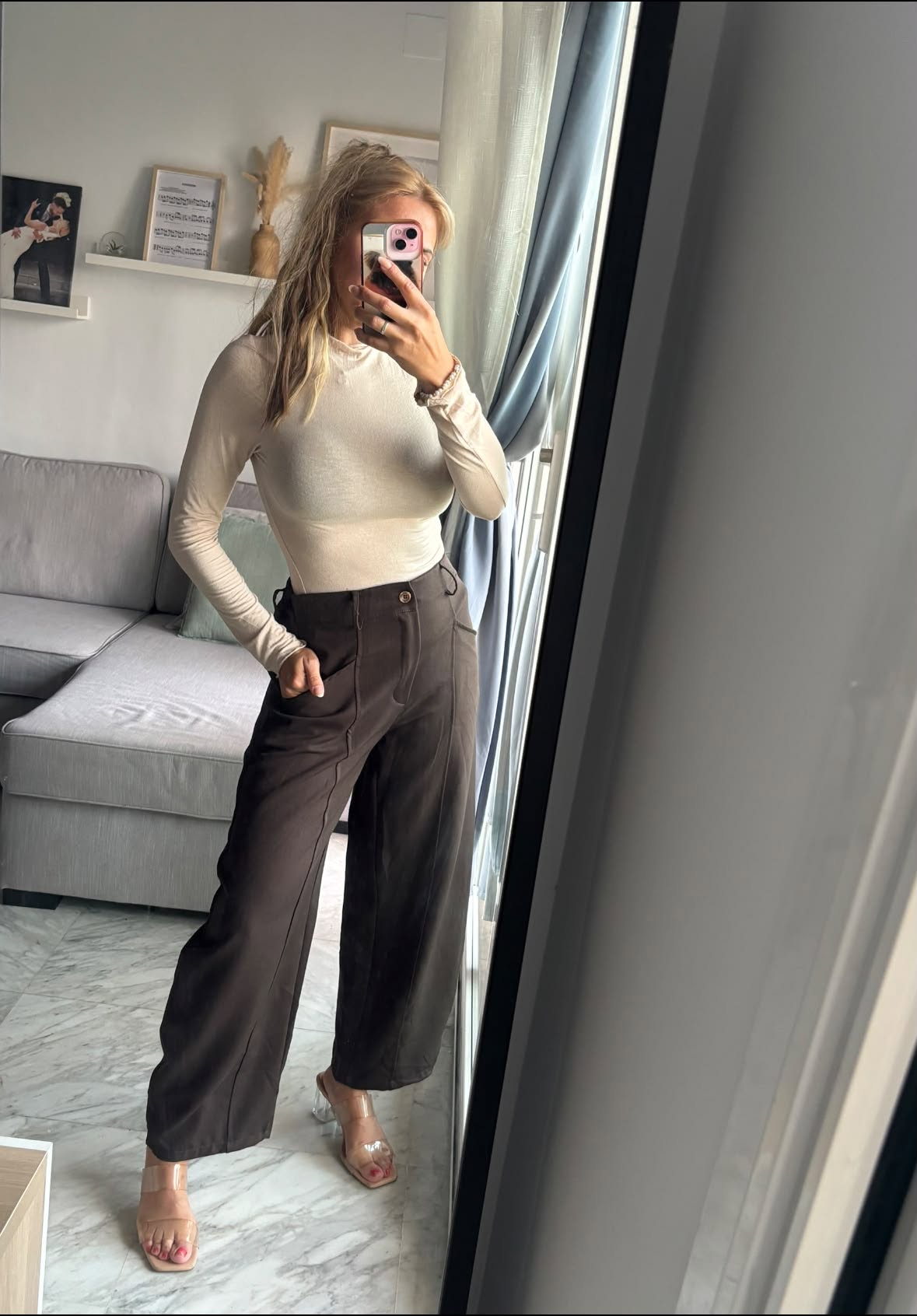 pantalon balloon marron