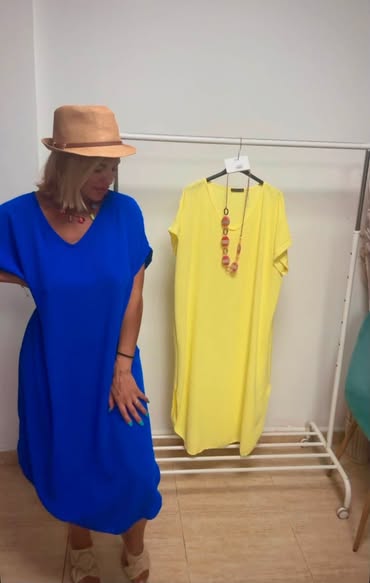 vestido saco amarillo