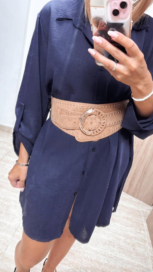 cinturón ancho camel