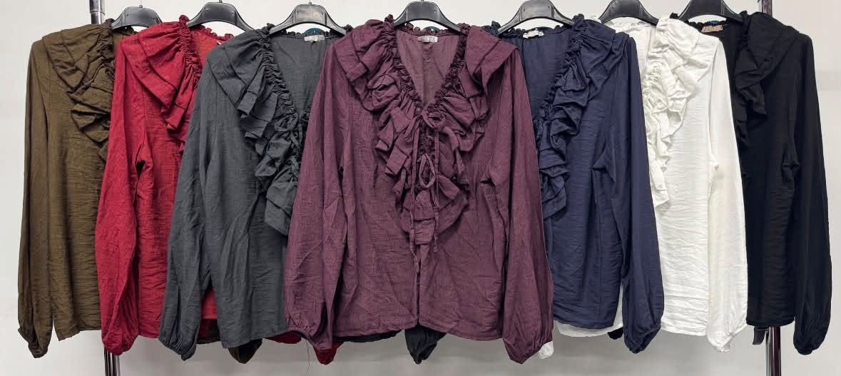 blusa volante marrón